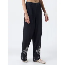 Bombay Paisley by Westside Black Embroidered Cotton Pants-picture-27