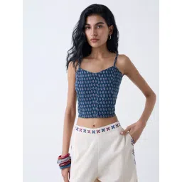 Bombay Paisley by Westside Blue Printed Cotton-Blend Top-picture-19