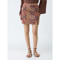 Bombay Paisley by Westside Brown Printed Cotton Skirt-picture-24