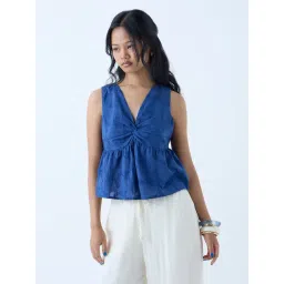 Bombay Paisley by Westside Indigo Embroidered Cotton Top-picture-15