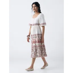 Bombay Paisley by Westside Off-White Printed Cotton A-Line Dress-picture-40