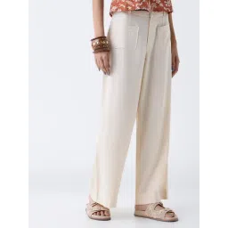 Bombay Paisley by Westside Off-White Solid Pants-picture-36