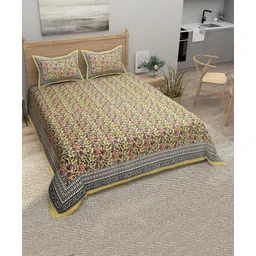 Bombay Spreads 100 Percent Cotton King Size Bedsheet With 2 Pillow Covers With 140 Thread Count - Beige-picture-13