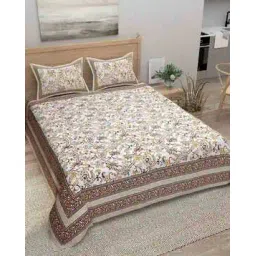 bombay spreads Floral Print Cotton King-Size Bedsheet with Pillow Covers-picture-41