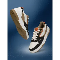 Bond Street Men's White & Brown Casual Sneakers-picture-31