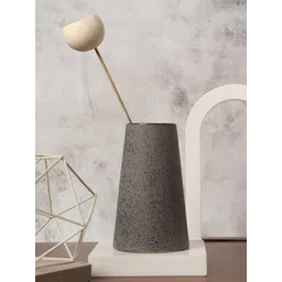 Bonhomie Grey & Brown Textured Ceramic Vase-picture-32