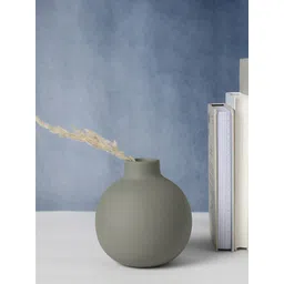 Bonhomie Grey Round Ceramic Vase-picture-29