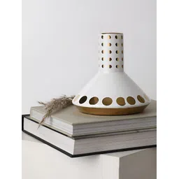 Bonhomie White & Gold Toned Ceramic Flower Vases-picture-28