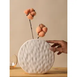 Bonhomie White Textured Ceramic Vases-picture-38