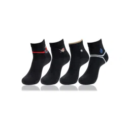 Bonjour Black Printed Socks - Pack of 4-picture-16