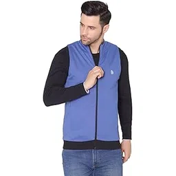 bonjour Bongio Men's Plain Sleeveless Reversible Jacket - Black/Dutch Blue-picture-33