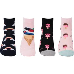 bonjour Designer/ Funky / Casual Ankle Length Socks for Kids-Girls Women Mid-Calf/Crew, Ankle Length-picture-10