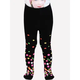 Bonjour Girls Black Printed Cotton Tights-picture-30