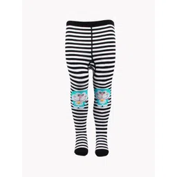 Bonjour Infant Girls Black & White Striped Doraemon Anti-Odour Knitted Tights-picture-31