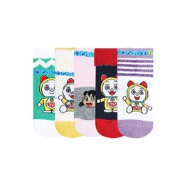 Bonjour Infant Kids Pack of 5 Assorted Ankle-Length Doraemon Socks-picture-30