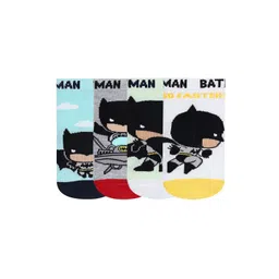 Bonjour Kids Pack Of 4 Assorted Batman Print Ankle-Length Socks-picture-35