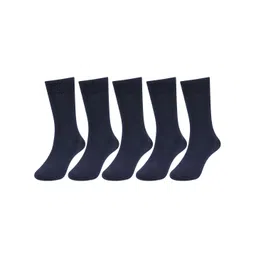 Bonjour Kids Pack of 5 Navy Blue Solid Above Ankle-Length School Socks image 1