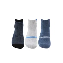 Bonjour Light Navy, Light Grey Socks (Pack Of 3)-picture-33
