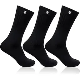 bonjour Men's Cotton Rib Calf Length Socks (Black, Free Size) - Pack Of 3-picture-26