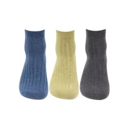 Bonjour Multicolor Cotton Textured Socks - Pack of 3-picture-37