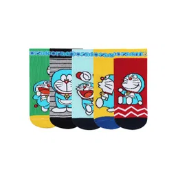 Bonjour Newborn Kids Pack Of 5 Assorted Ankle-Length Doraemon Socks-picture-29