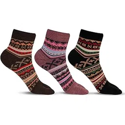 bonjour Women's Fine Woolen Thumb Ankle Socks (Pack of 3)-picture-50