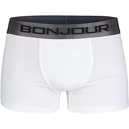 Men's Mid-Rise Premia Cotton Trunk with Elasticated Band - Black-image-2