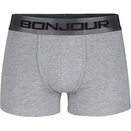 Men's Mid-Rise Premia Cotton Trunk with Elasticated Band - Light Grey-image-1