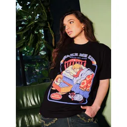 Bonkers Corner Women Printed Drop-Shoulder Sleeves Applique T-shirt-picture-18