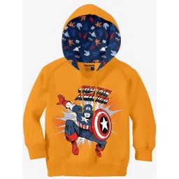 Bonkids Boys Captain America Printed Hooded Cotton Sweatshirt-picture-29