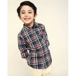 bonkids Boys Checked Regular Fit Shirt with Patch Pocket-picture-14