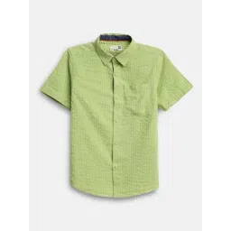 Bonkids Boys Gingham Checks Opaque Checked Casual Shirt-picture-26