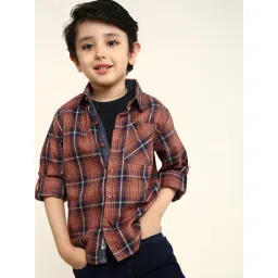 Bonkids Boys Multicolor Cotton Chequered Shirt-picture-20
