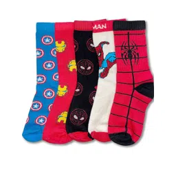 BONKIDS Boys Pack Of 5 Printed Calf-Length Socks-picture-46