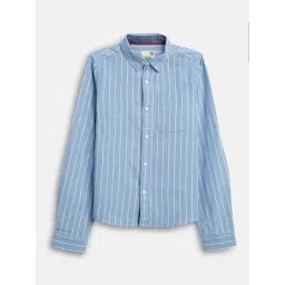 Bonkids Boys Spread Collar Vertical Striped Cotton Casual Shirt-picture-15