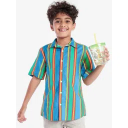 Bonkids Boys Standard Candy Striped Cotton Casual Shirt-picture-10