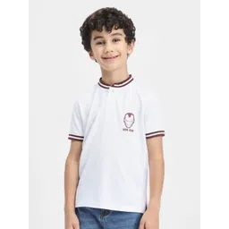 BONKIDS Boys Typography Printed Mandarin Collar Cotton T-shirt-picture-20