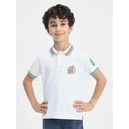 BONKIDS Boys Typography Printed Polo Collar Cotton T-shirt-picture-19