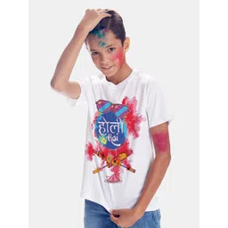 BONKIDS Boys White & Pink Typography Printed Cotton T-shirt-picture-25