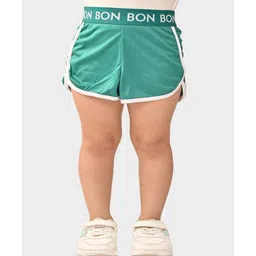 Bonkids Cotton Woven Solid Shorts - Green-picture-10