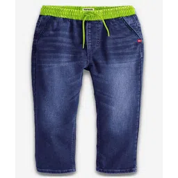 Bonkids Cotton Woven Washed Relaxed Fit Jeans - Blue-picture-20