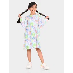 BONKIDS Girls Abstract Printed Cotton A-Line Dress-picture-20