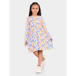 BONKIDS Girls Abstract Printed Cotton A-Line Dress-picture-21