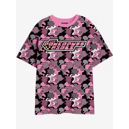 BONKIDS Girls Abstract Printed Drop-Shoulder Sleeves Cotton Oversized T-shirt-picture-19