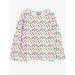Bonkids Girls Abstract Printed Round Neck Long Sleeves Cotton T-Shirt-picture-10