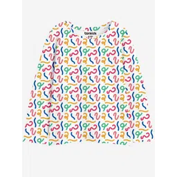 BONKIDS Girls Abstract Printed Round Neck Long Sleeves Cotton T-shirt image 1