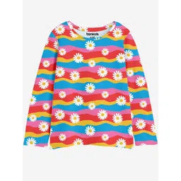 BONKIDS Girls Floral Printed Round Neck Long Sleeves Cotton T-shirt-picture-14