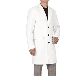 bonnorth Men's Winter Wool Blend Mid-Length Peacoat Single Breasted Notched Collar Coat-picture-42