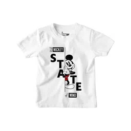 BonOrganik Boys Mickey Mouse Graphic Printed Round Neck Cotton T-shirt-picture-10