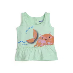 BONTOTS Girls Floral Printed Organic Cotton Cut Outs T-shirt image 1